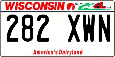 WI license plate 282XWN