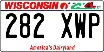 WI license plate 282XWP