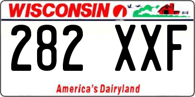 WI license plate 282XXF
