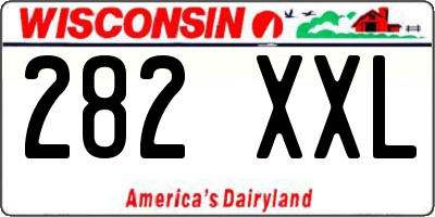 WI license plate 282XXL