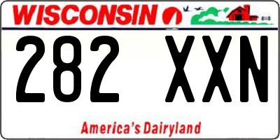 WI license plate 282XXN
