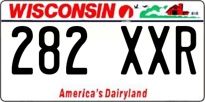 WI license plate 282XXR