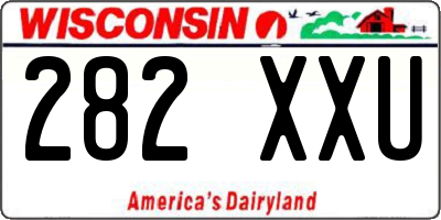 WI license plate 282XXU