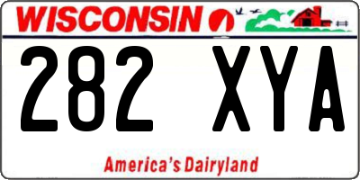 WI license plate 282XYA