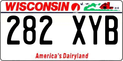 WI license plate 282XYB