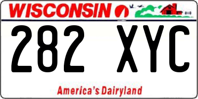 WI license plate 282XYC