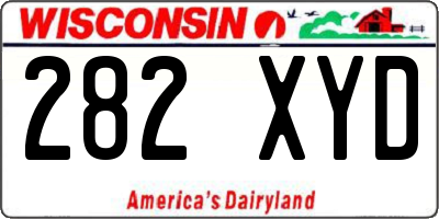 WI license plate 282XYD