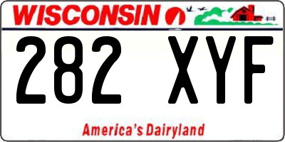 WI license plate 282XYF