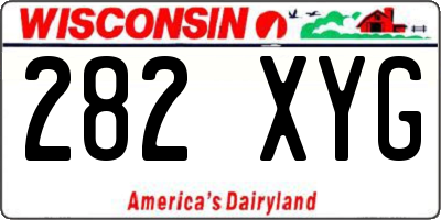 WI license plate 282XYG