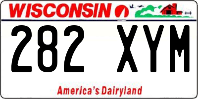 WI license plate 282XYM