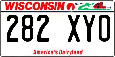 WI license plate 282XYO