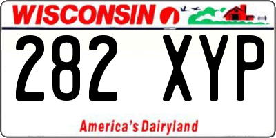 WI license plate 282XYP