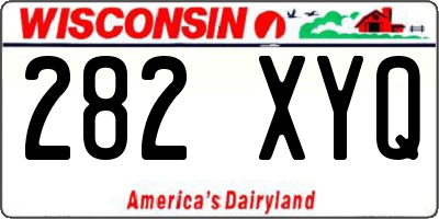 WI license plate 282XYQ
