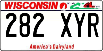 WI license plate 282XYR