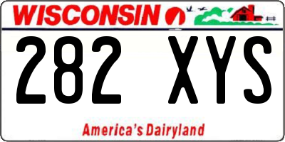 WI license plate 282XYS