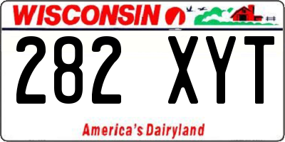 WI license plate 282XYT