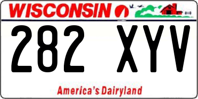 WI license plate 282XYV