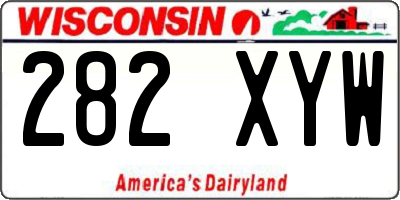 WI license plate 282XYW