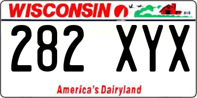 WI license plate 282XYX