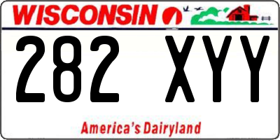 WI license plate 282XYY