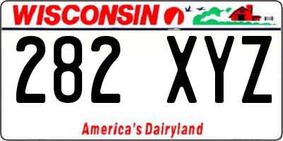 WI license plate 282XYZ