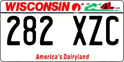 WI license plate 282XZC