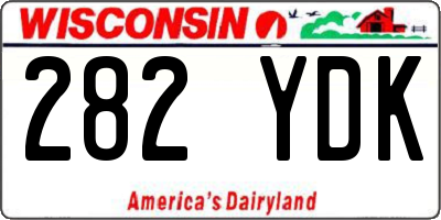 WI license plate 282YDK
