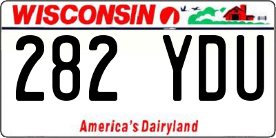 WI license plate 282YDU