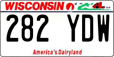 WI license plate 282YDW