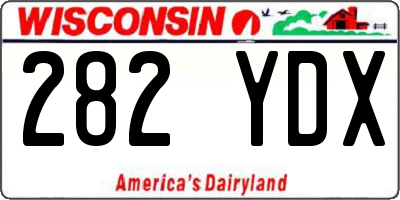 WI license plate 282YDX