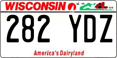 WI license plate 282YDZ