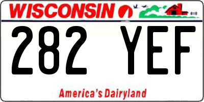 WI license plate 282YEF