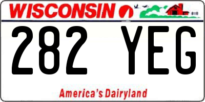 WI license plate 282YEG