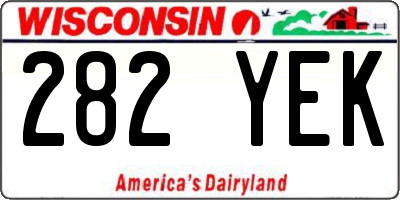 WI license plate 282YEK