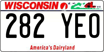 WI license plate 282YEO