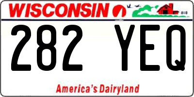 WI license plate 282YEQ
