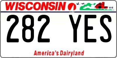 WI license plate 282YES