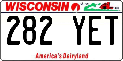 WI license plate 282YET