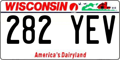 WI license plate 282YEV