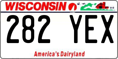 WI license plate 282YEX