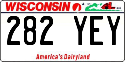 WI license plate 282YEY