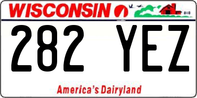 WI license plate 282YEZ