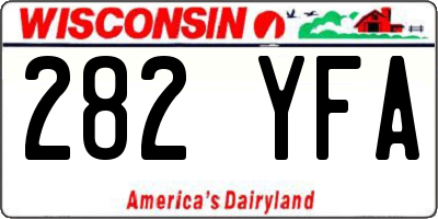 WI license plate 282YFA
