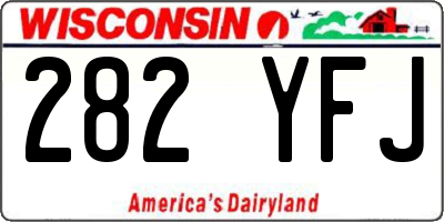 WI license plate 282YFJ
