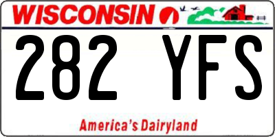 WI license plate 282YFS
