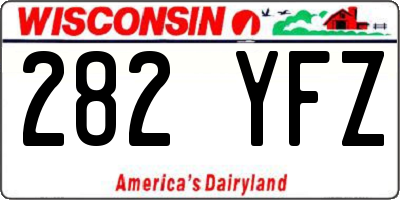 WI license plate 282YFZ