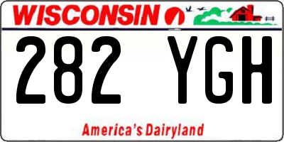 WI license plate 282YGH