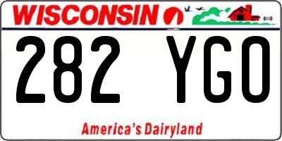 WI license plate 282YGO