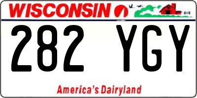 WI license plate 282YGY