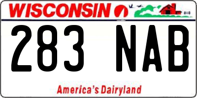 WI license plate 283NAB